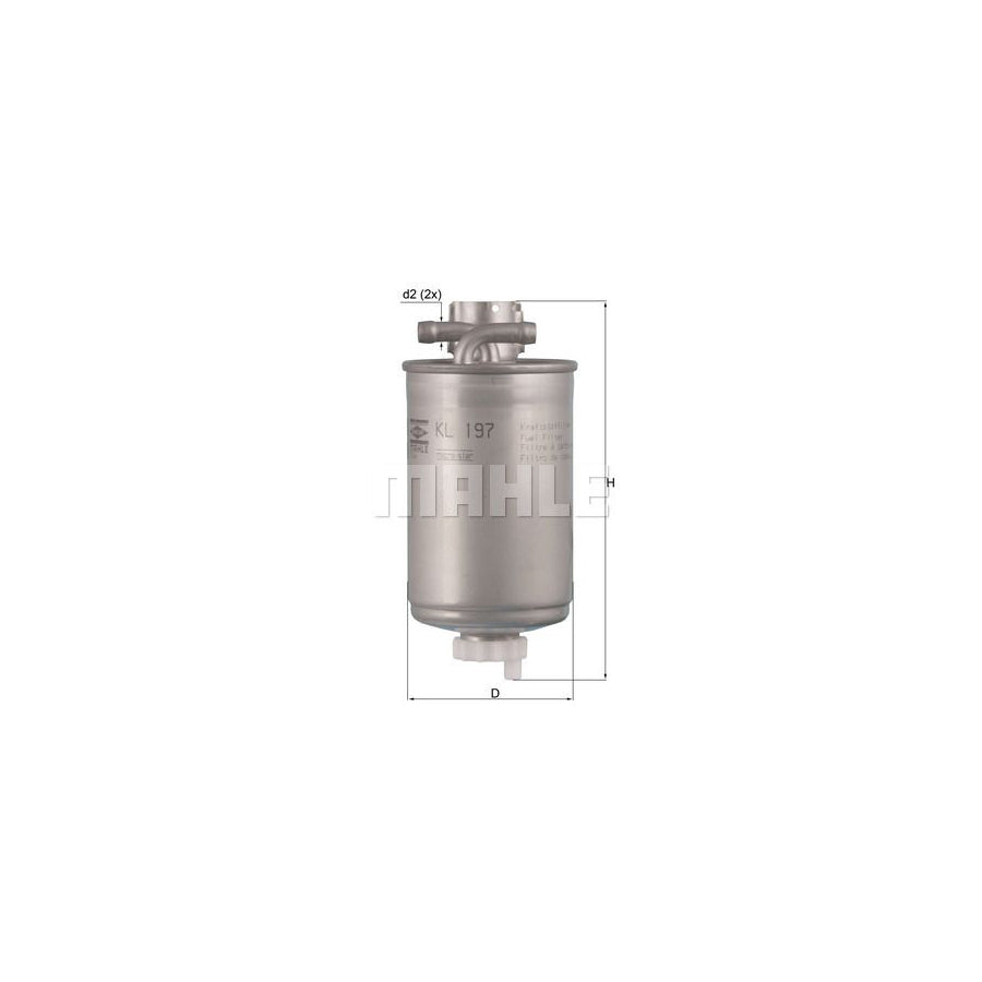 MAHLE ORIGINAL KL 197 Fuel filter for AUDI A2 (8Z0) In-Line Filter