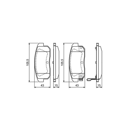 Bosch 0986494223 Brake Pad Set With Acoustic Wear Warning With Anti Squeak Plate With Mounting Manual BP1158