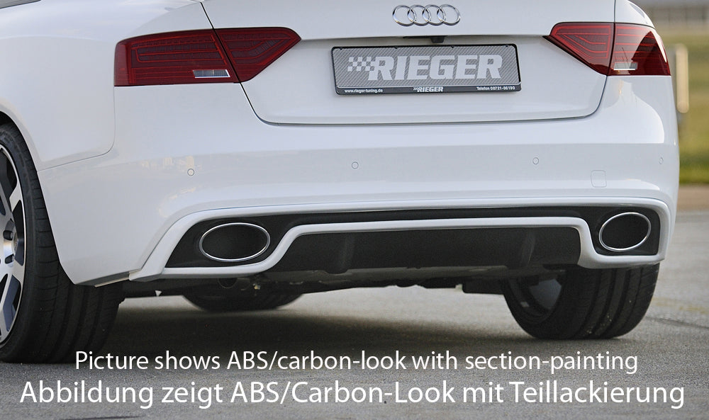 Rieger 00088050 Audi B8 B81 Rear Diffuser (A5 & S5) - Glossy Black
