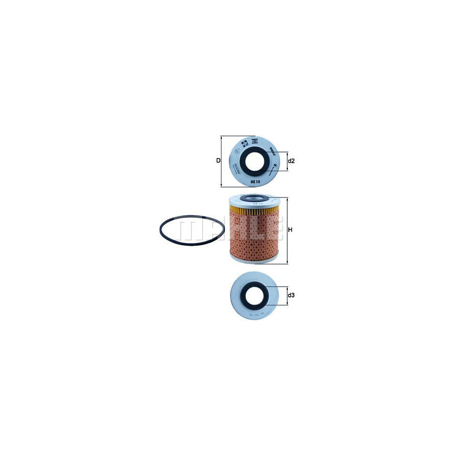 MAHLE ORIGINAL OX 15D Oil Filter Filter Insert