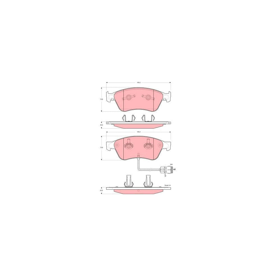 TRW Gdb1598 Brake Pad Set For Audi A8 D2 4D2 4D8 Incl Wear Warning Contact