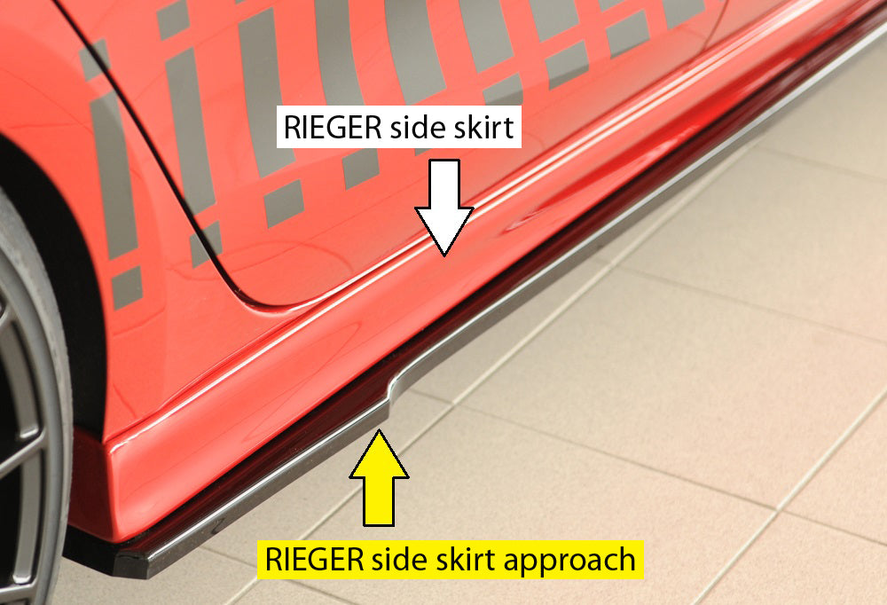 Rieger 00088222 Seat Leon KL Right Side Skirt Splitter - Glossy Black