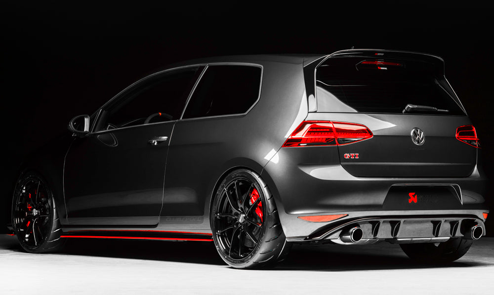 Rieger 00088047 VW Mk7 Golf Rear Diffuser for Sport Tailpipe Left & Right (GTI Clubsport & GTI) - Glossy Black