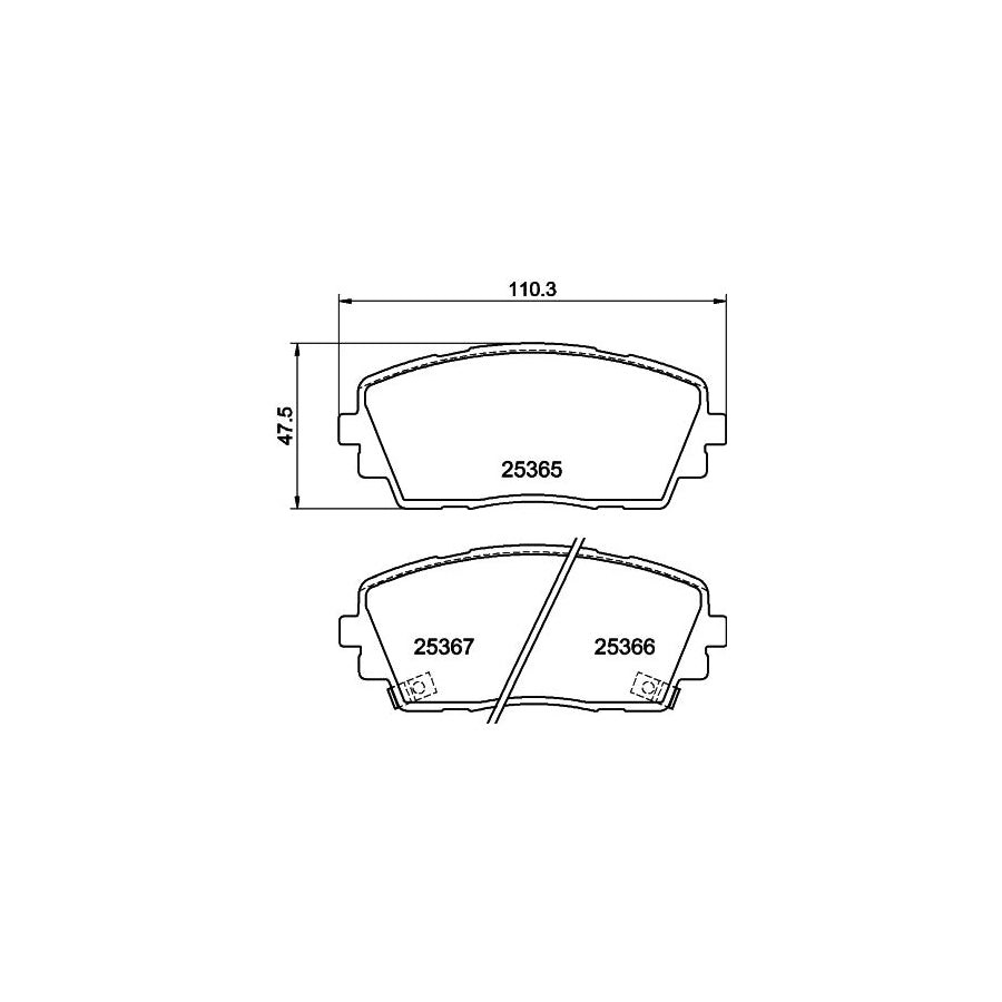 Hella 8DB 355 020 611 Brake Pad Set With Acoustic Wear Warning