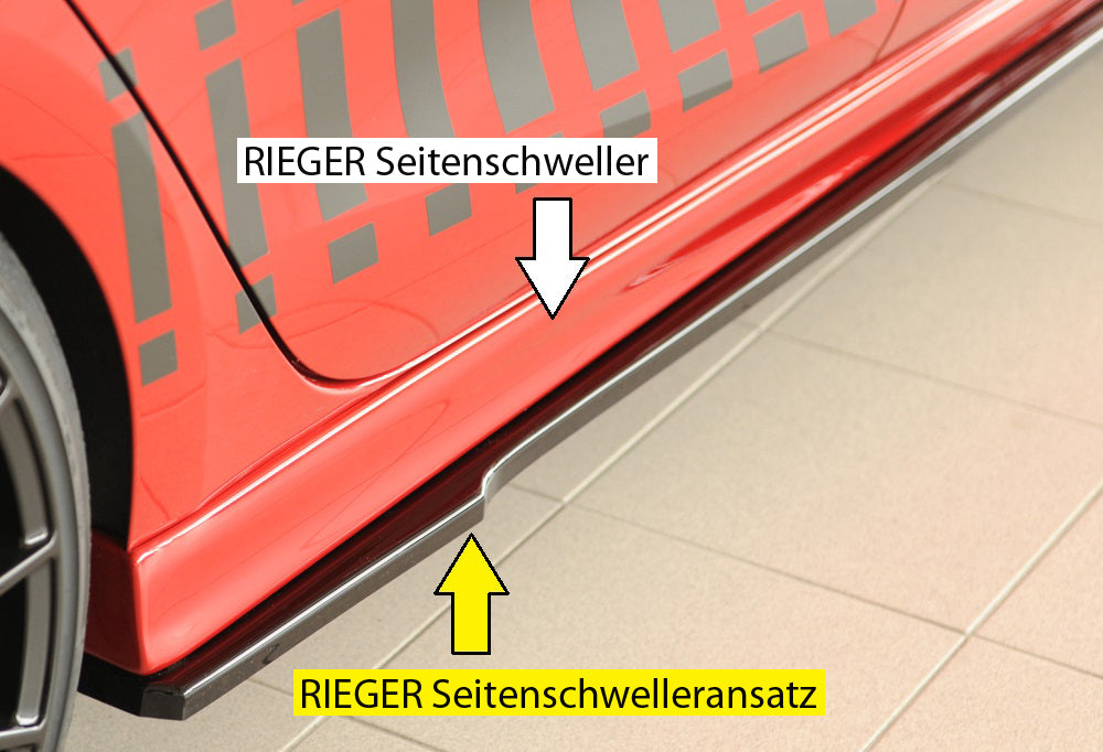Rieger 00088222 Seat Leon KL Right Side Skirt Splitter - Glossy Black