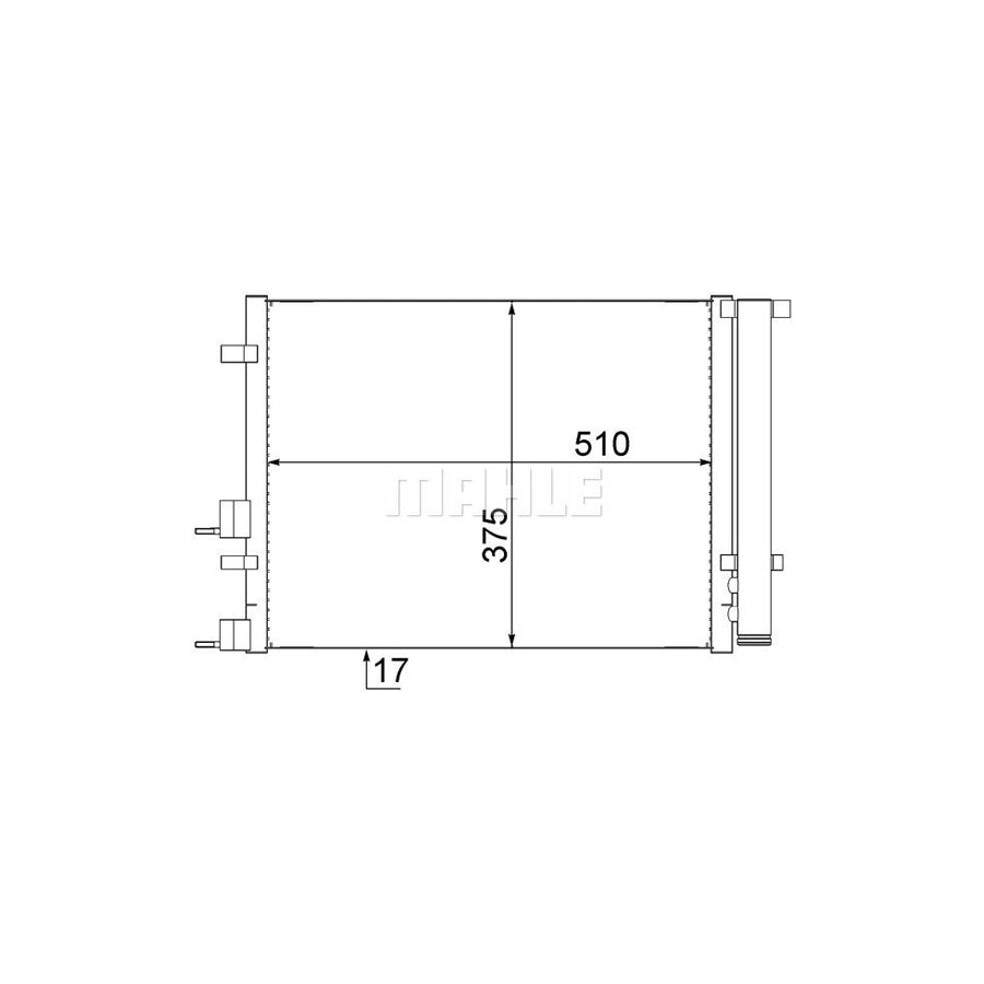 MAHLE ORIGINAL AC 731 000S Air conditioning condenser for HYUNDAI i20 I Hatchback (PB) with dryer