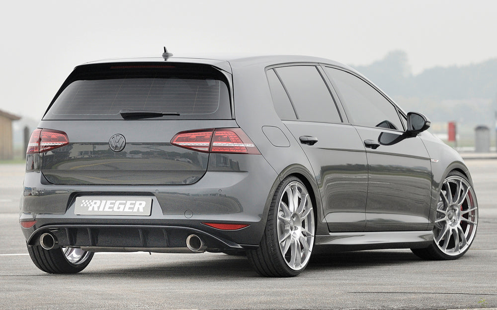 Rieger 00088047 VW Mk7 Golf Rear Diffuser for Sport Tailpipe Left & Right (GTI Clubsport & GTI) - Glossy Black