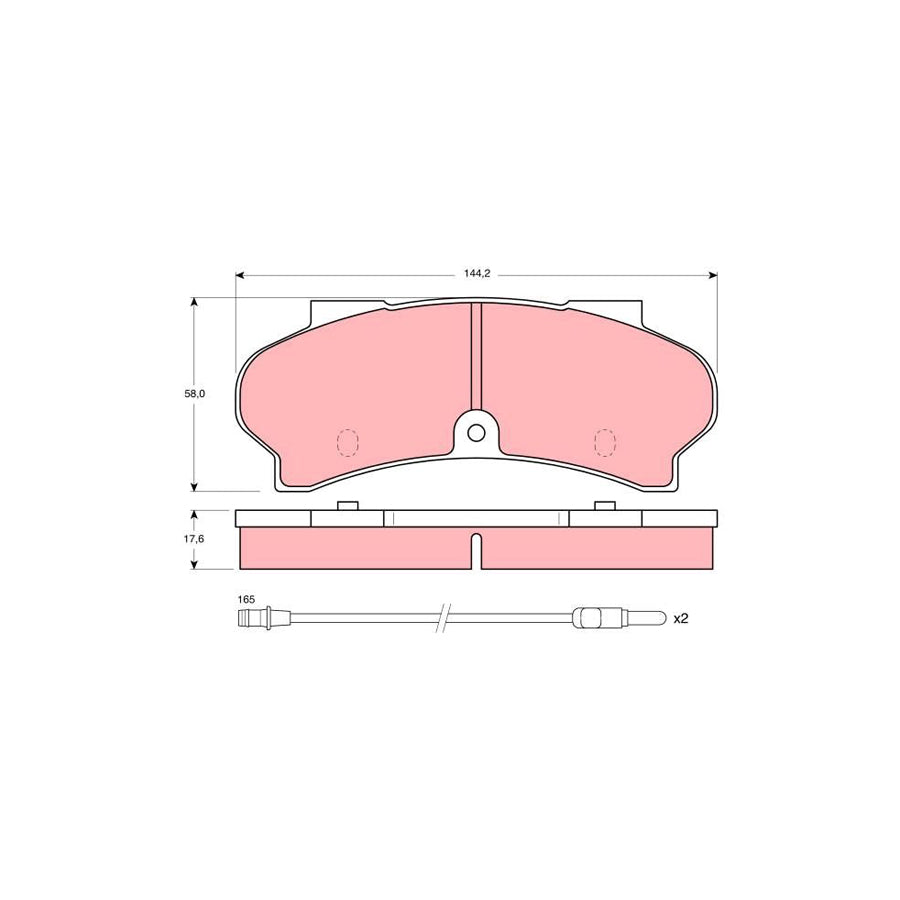 TRW Gdb397 Brake Pad Set For Peugeot J9 Incl Wear Warning Contact