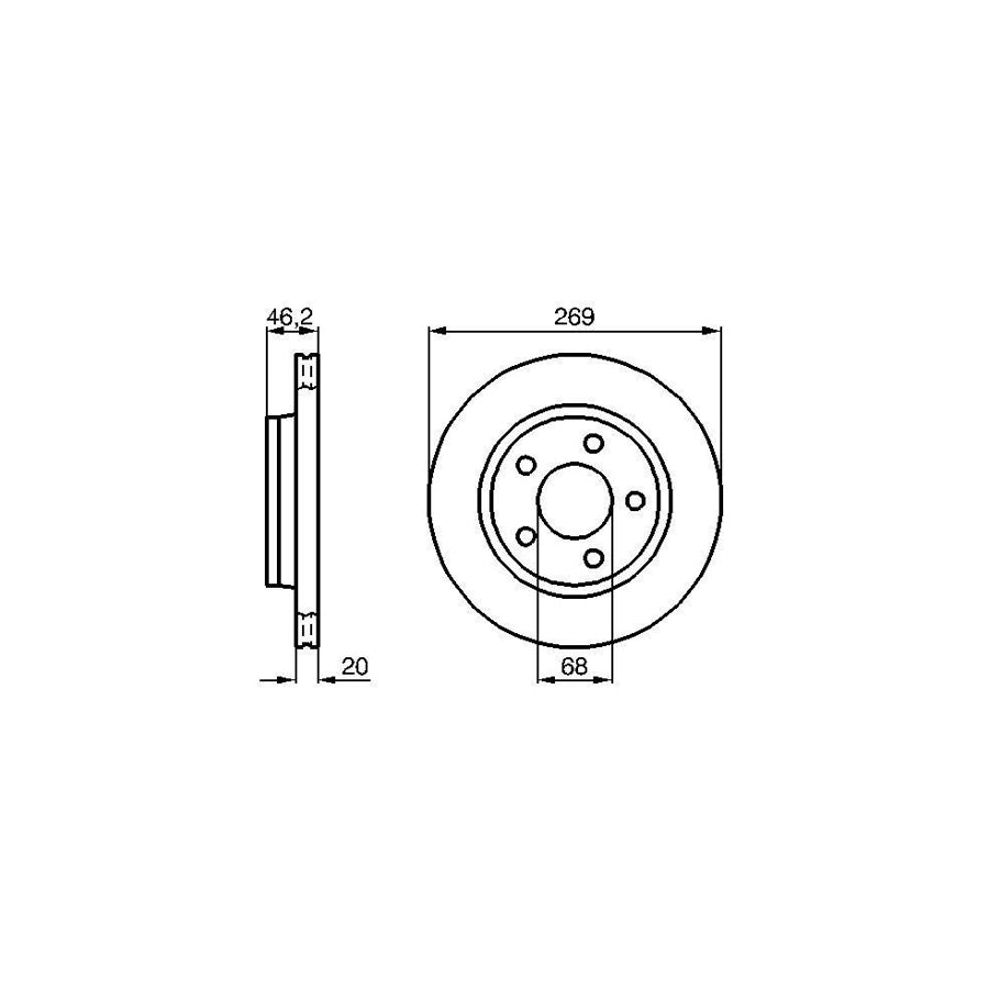 BOSCH 0 986 478 316 Brake Disc Internally Vented Vented Coated