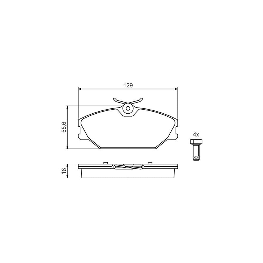 Bosch 0986494024 Brake Pad Set With Anti Squeak Plate With Bolts Screws With Mounting Manual With Accessories BP286