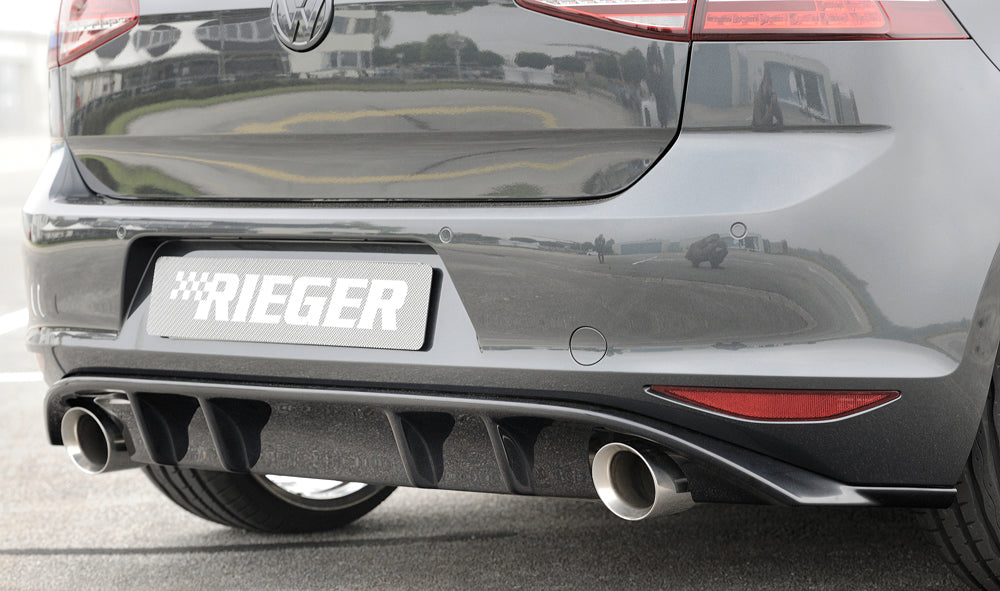 Rieger 00088047 VW Mk7 Golf Rear Diffuser for Sport Tailpipe Left & Right (GTI Clubsport & GTI) - Glossy Black