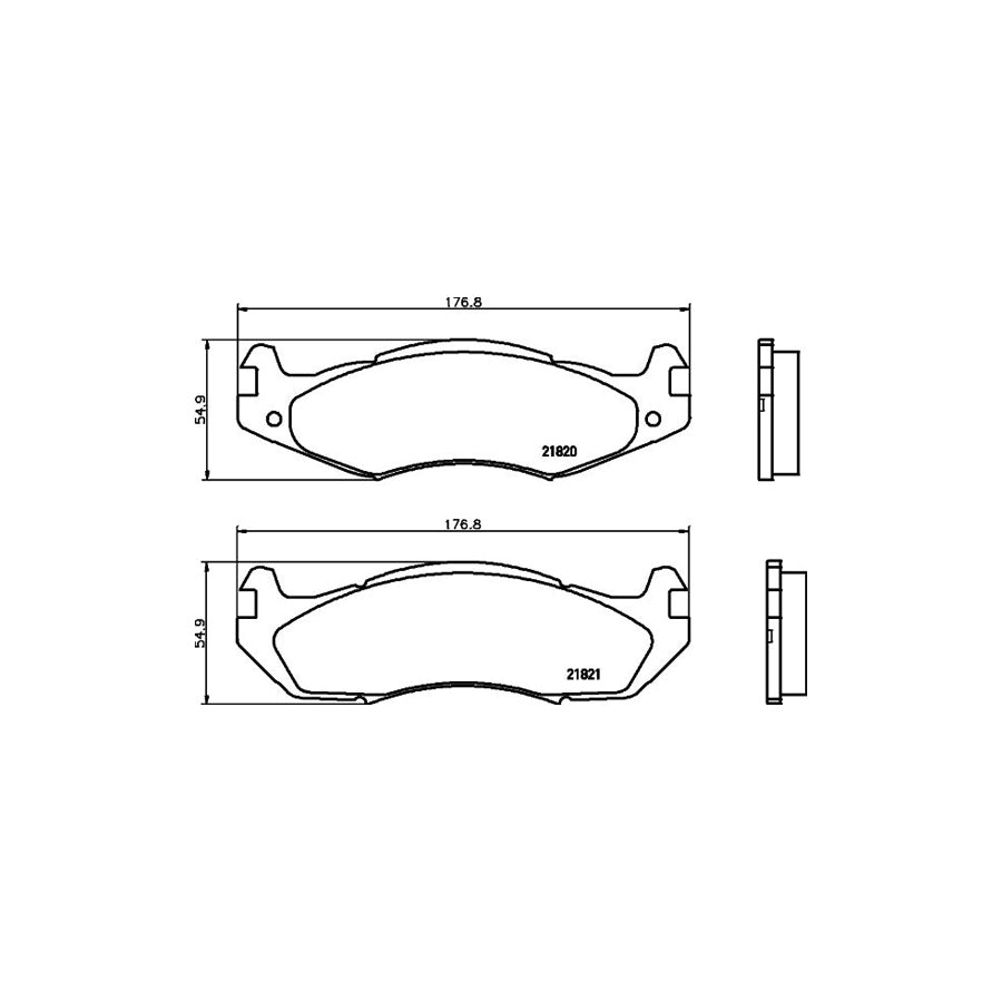 Hella 8DB 355 006 371 Brake Pad Set Not Prepared For Wear Indicator