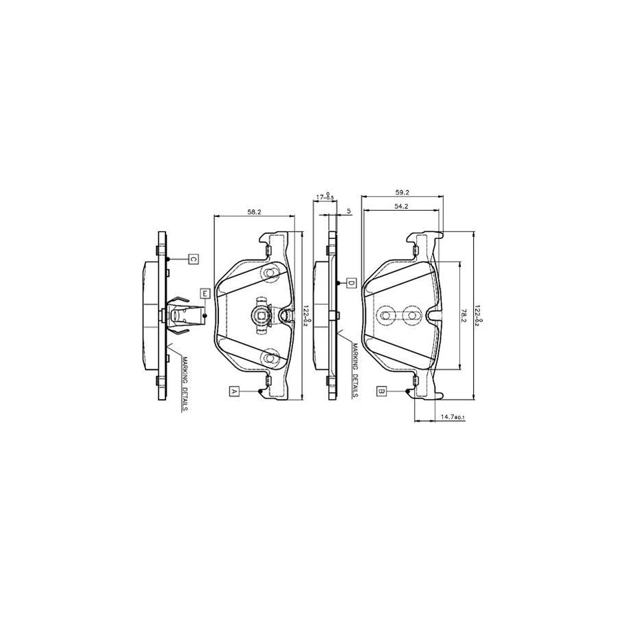 Bosch 0986Tb2207 Brake Pad Set Excl Wear Warning Contact With Accessories