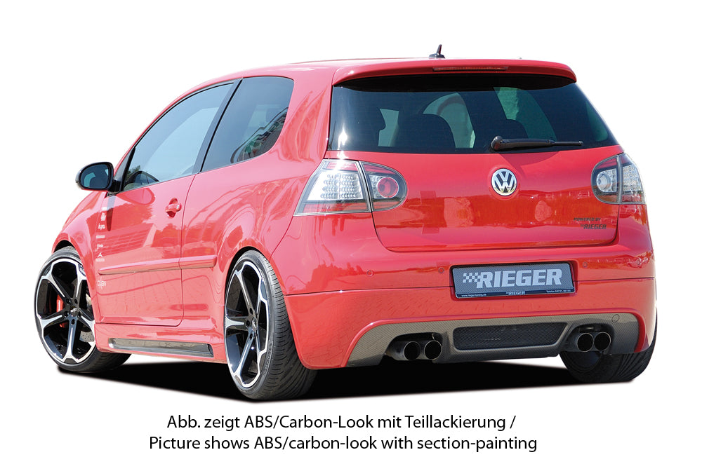 Rieger 00059408 VW Mk5 Golf Rear Diffuser for Twin Tailpipe Left & Right - Matte Black