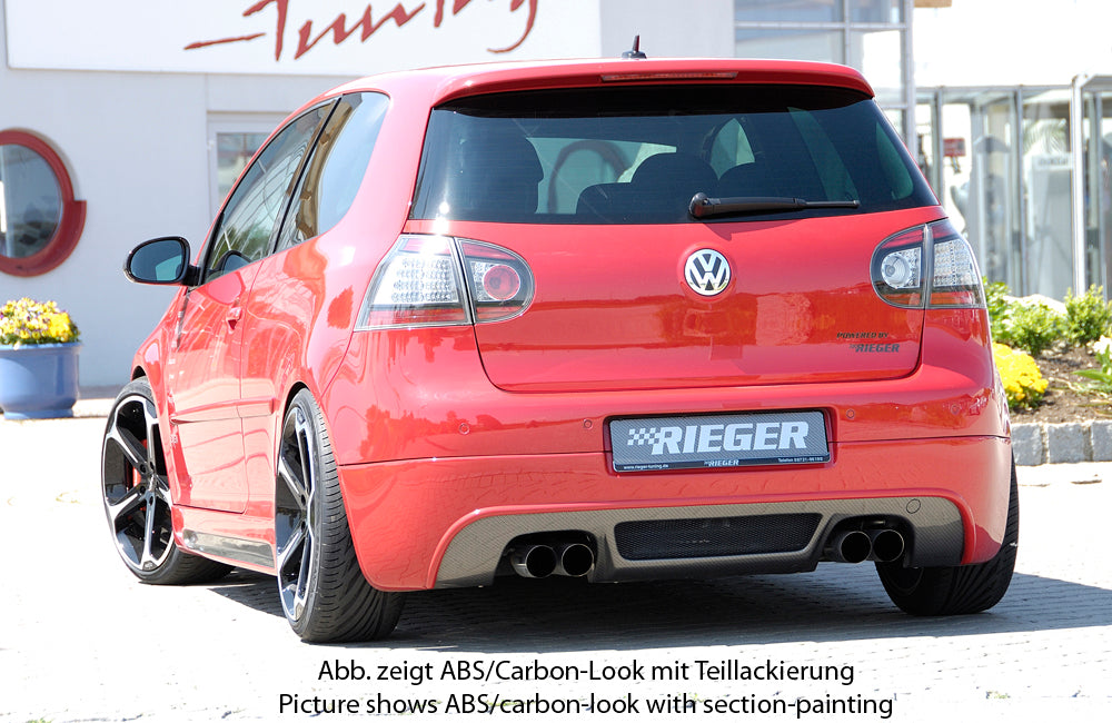 Rieger 00059408 VW Mk5 Golf Rear Diffuser for Twin Tailpipe Left & Right - Matte Black