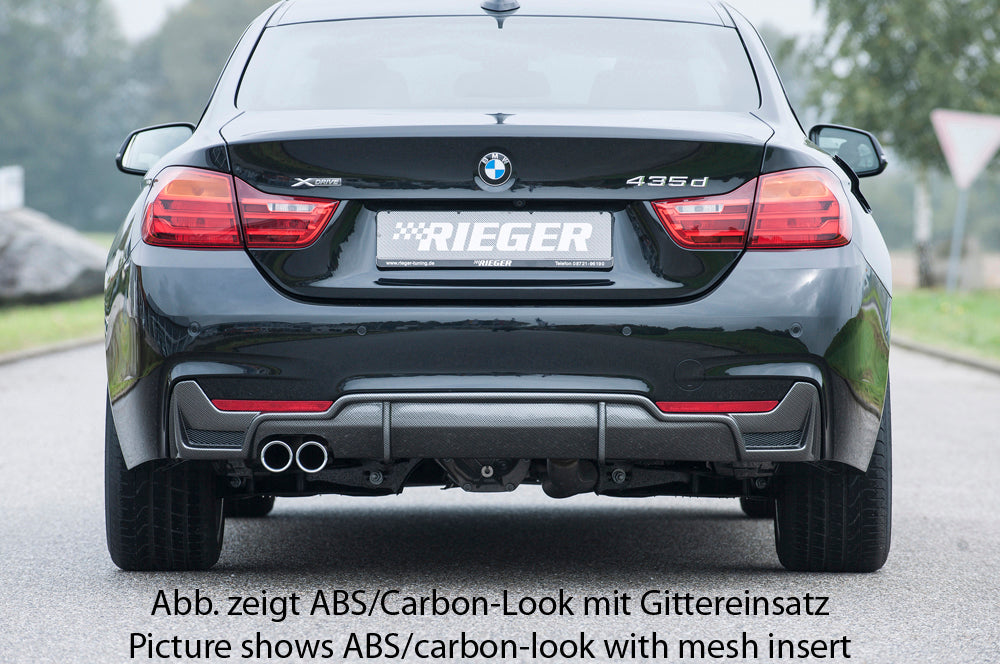 Rieger 00088055 BMW 4 Series F32 F33 F36 Rear Diffuser for Original Twin Tailpipe Left - Glossy Black