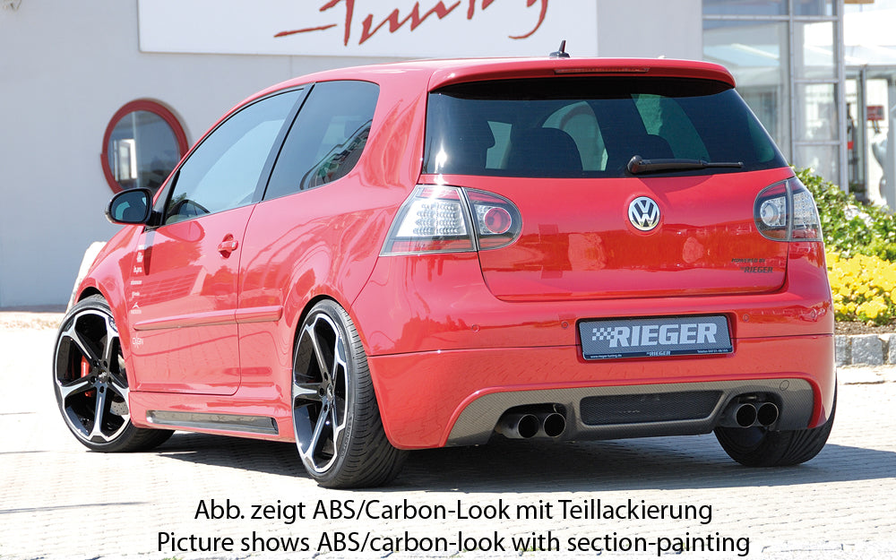 Rieger 00059408 VW Mk5 Golf Rear Diffuser for Twin Tailpipe Left & Right - Matte Black