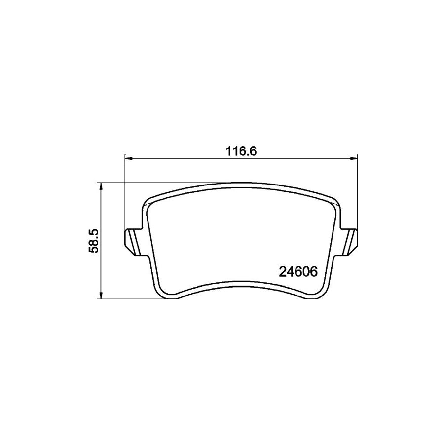 Hella 8DB 355 025 391 Brake Pad Set Not Prepared For Wear Indicator With Brake Caliper Screws With Accessories