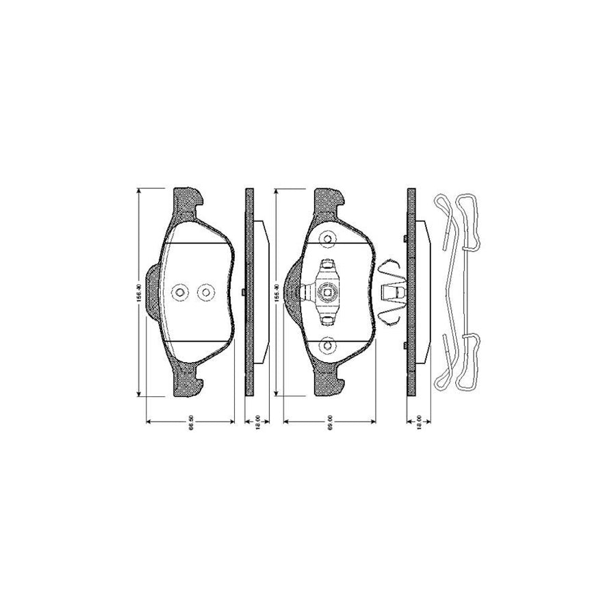 Bosch 0986Tb3067 Brake Pad Set Excl Wear Warning Contact With Accessories