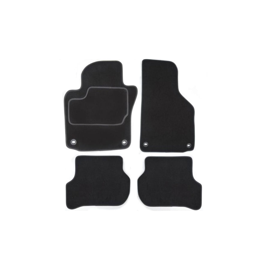CUSTOPOL Tailored VW355C Floor mat set for VW Sharan I (7M8, 7M9, 7M6) Textile, Front and Rear, Quantity: 4, Black