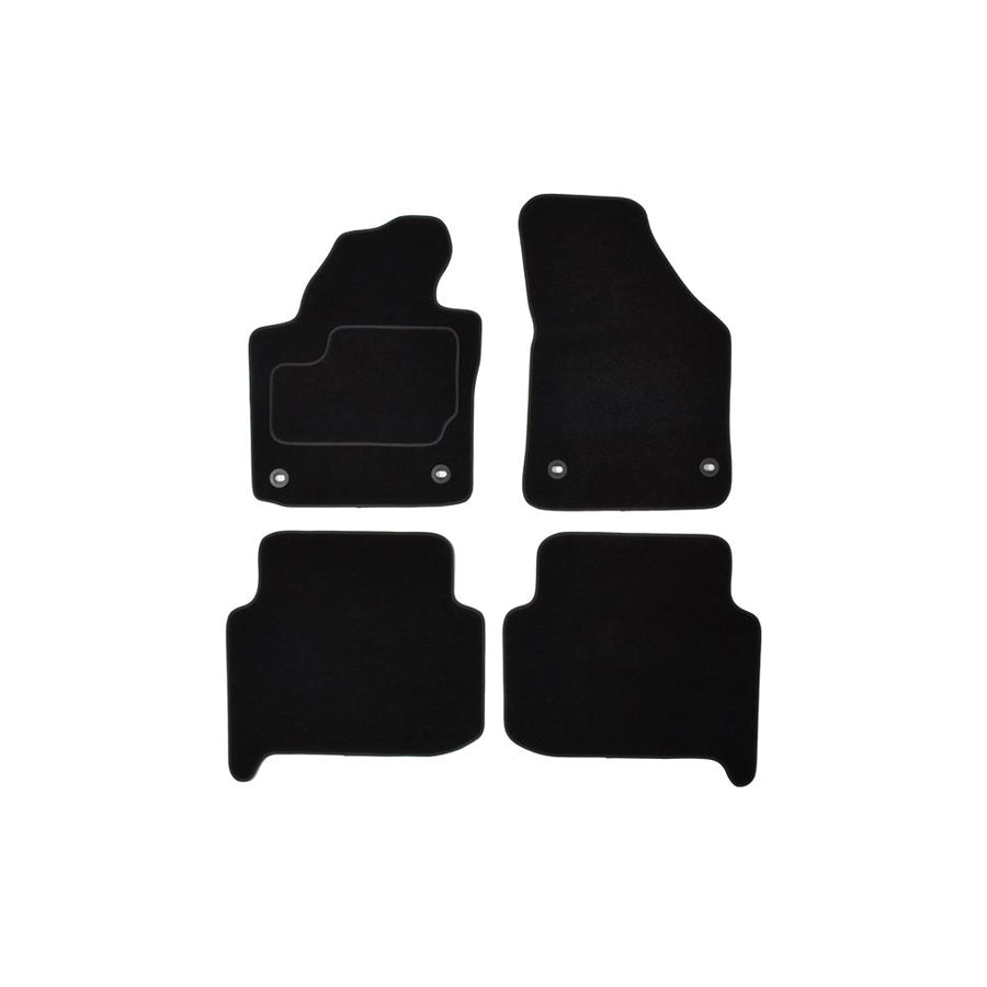 CUSTOPOL Tailored VW390C Floor mat set for VW Touareg II (7P5, 7P6) Textile, Front and Rear, Quantity: 4, Black