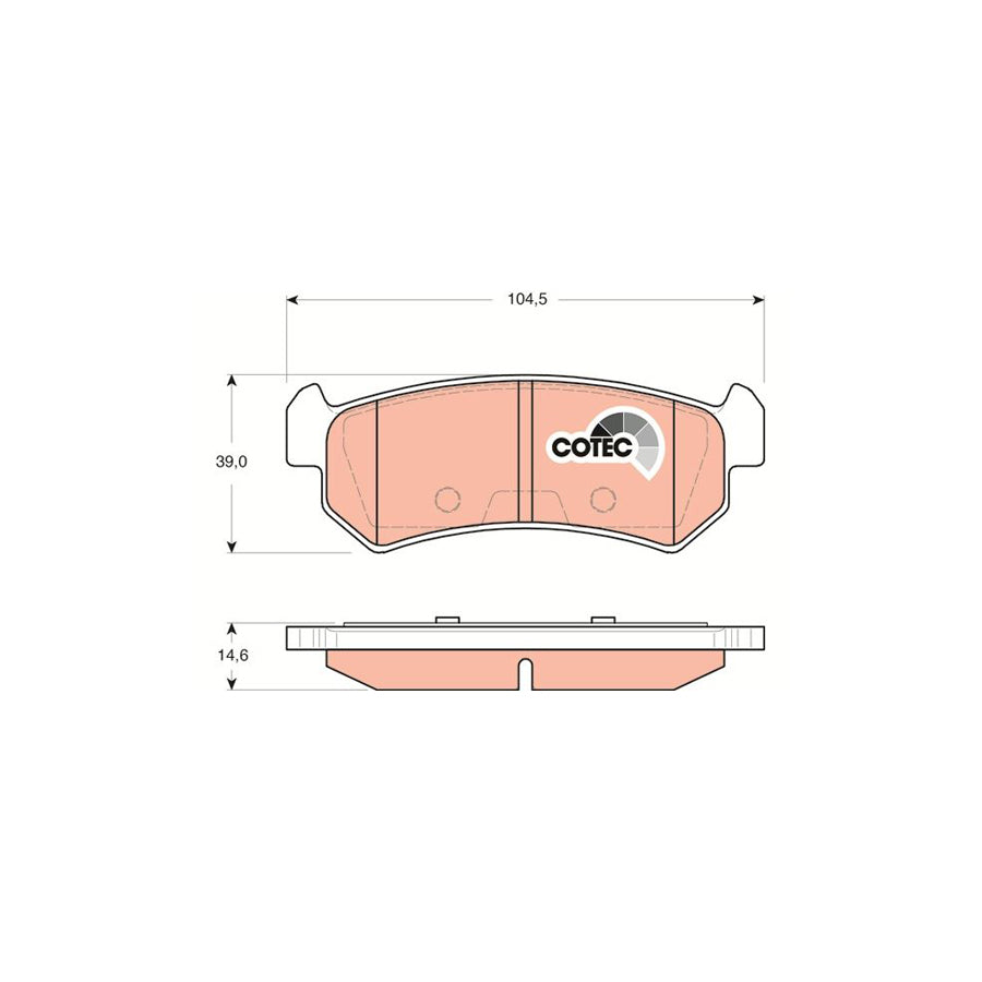 TRW Cotec Gdb3348 Brake Pad Set Not Prepared For Wear Indicator