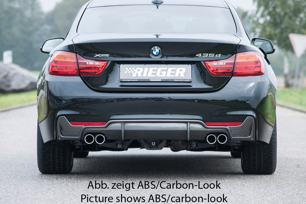 Rieger 00088058 BMW 4 Series F32 F33 F36 Rear Diffuser for Twin Tailpipe Left & Right - Glossy Black