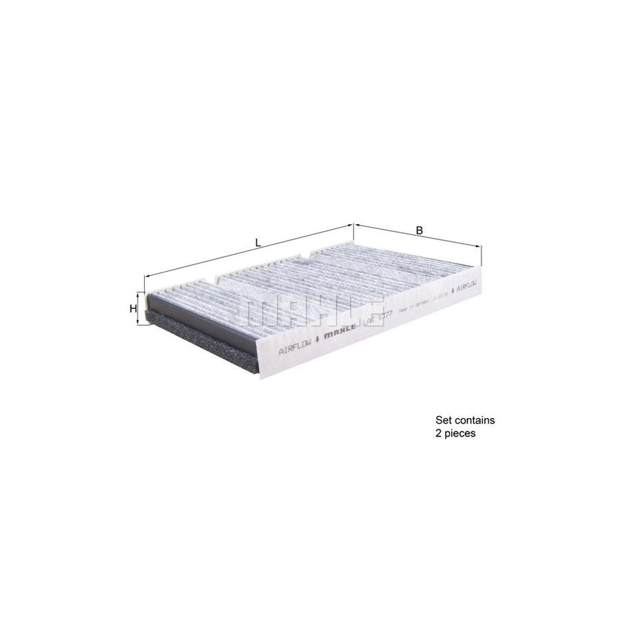 MAHLE ORIGINAL LAK 1377/S Pollen filter suitable for MERCEDES-BENZ S-Class Activated Carbon Filter