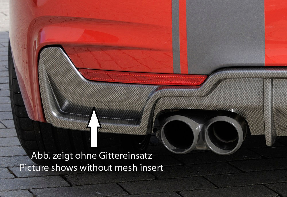 Rieger 00088057 BMW 4 Series F32 F33 F36 Rear Diffuser for Twin Tailpipe Left & Right - Glossy Black