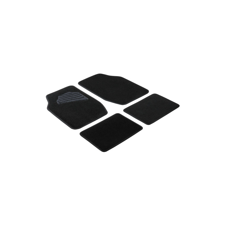 WALSER Universal fit, Matrix 29022 Floor mat set PP (Polypropylene), Front and Rear, Quantity: 4, Black