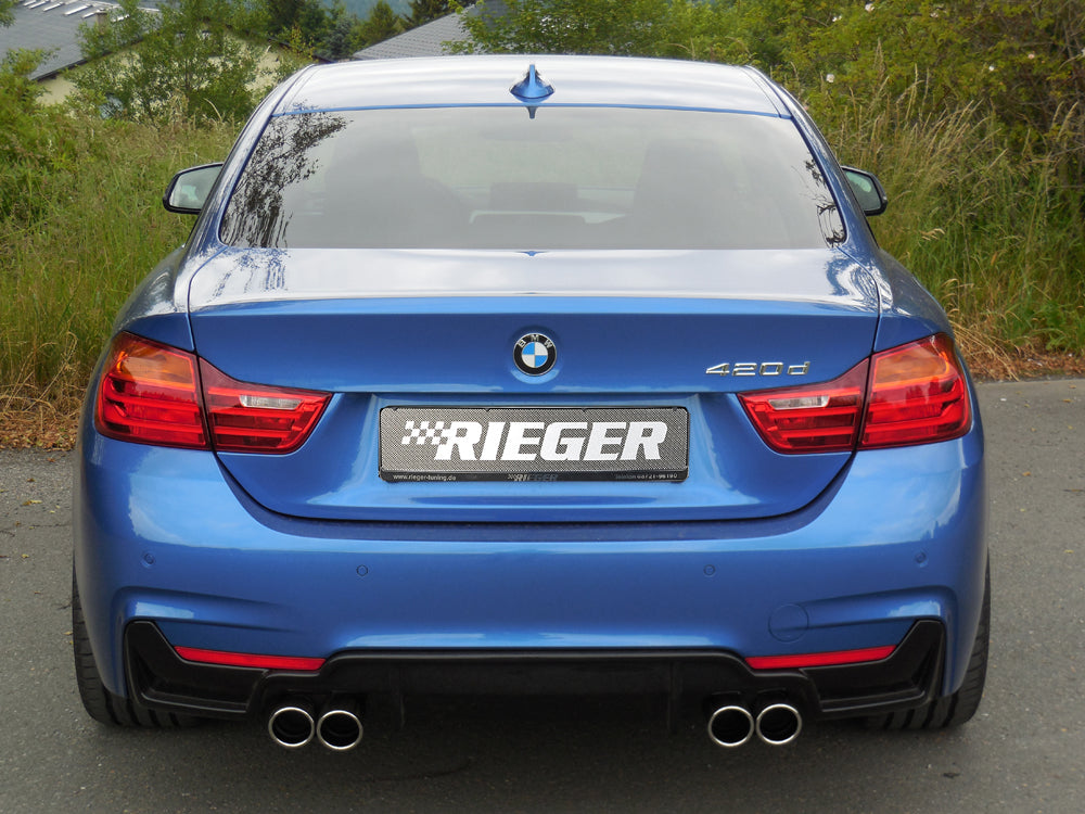 Rieger 00088057 BMW 4 Series F32 F33 F36 Rear Diffuser for Twin Tailpipe Left & Right - Glossy Black