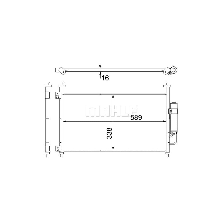 MAHLE ORIGINAL AC 464 000S Air conditioning condenser for HONDA CIVIC with dryer