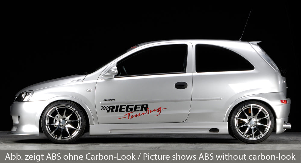 Rieger 00099312 Opel Corsa C Right Side Skirt - Carbon-Look