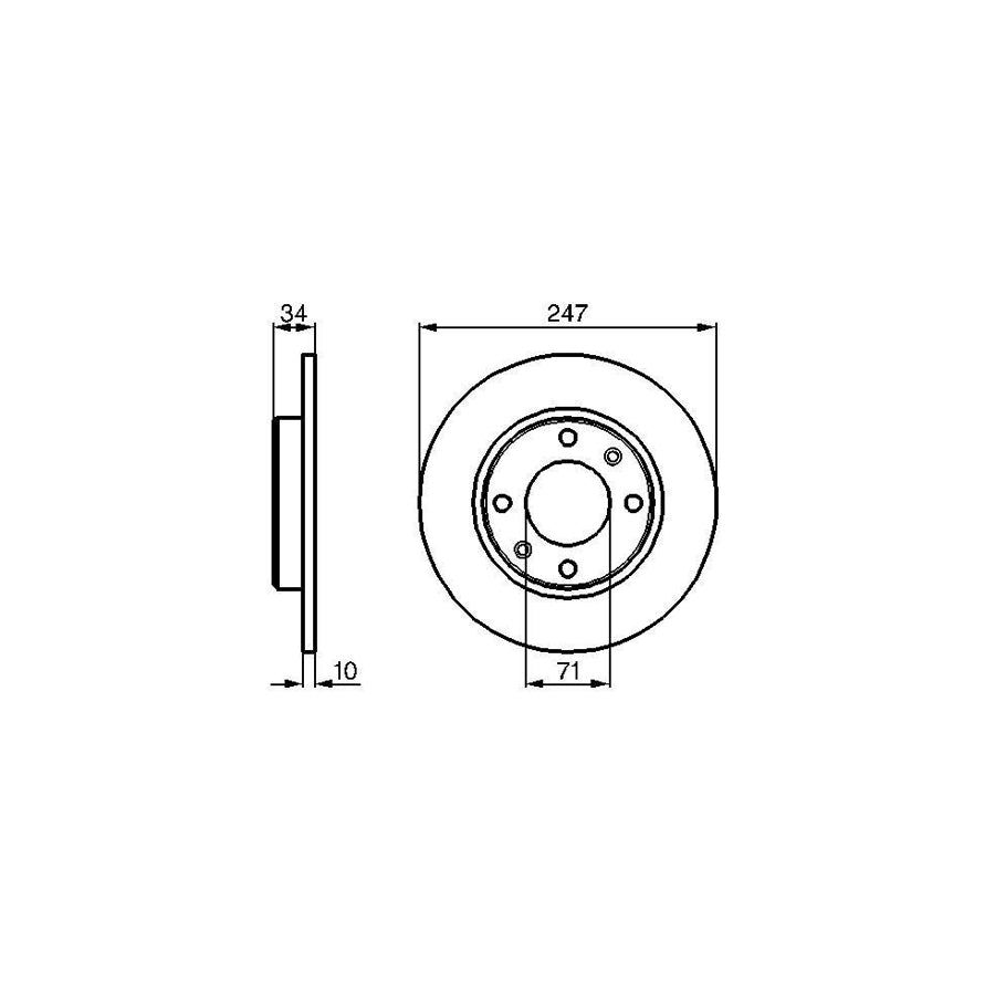 BOSCH 0 986 478 359 Brake Disc for PEUGEOT 405 Solid Oiled