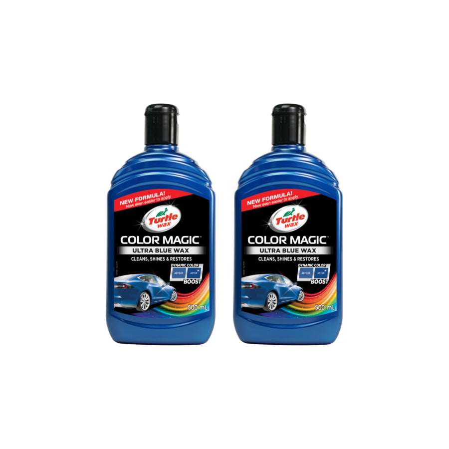 Turtle Wax Color Magic Blue Car Wax Polish 2 X 500 Ml