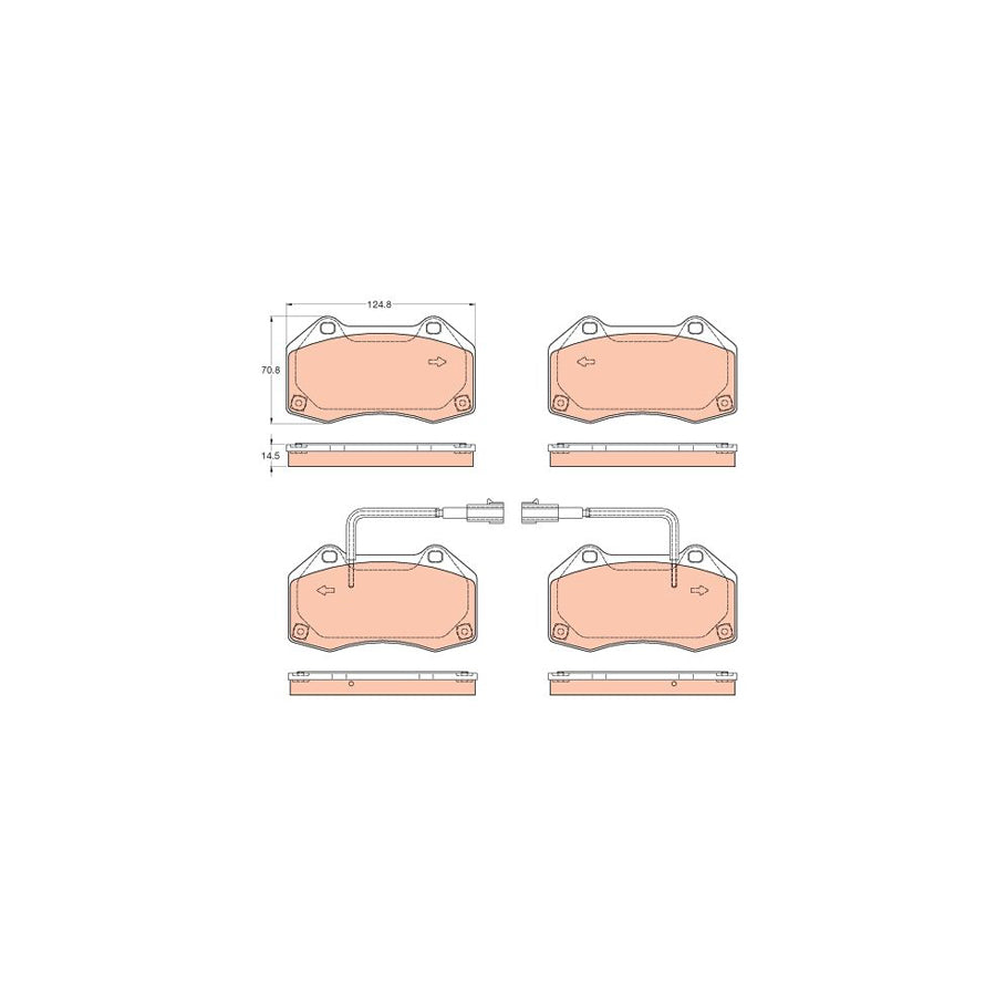 TRW Gdb2049 Brake Pad Set For Alfa Romeo 4C Incl Wear Warning Contact