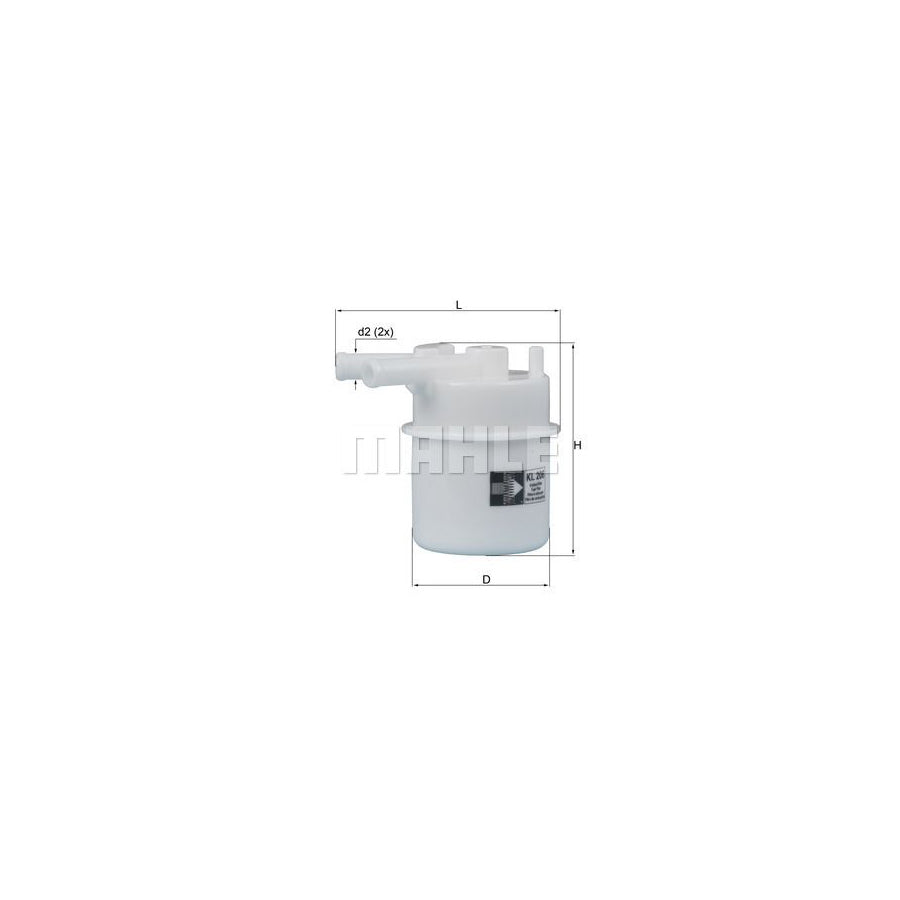 MAHLE ORIGINAL KL 206 Fuel filter for MAZDA 323 In-Line Filter
