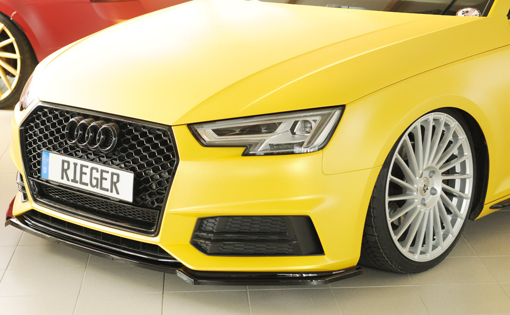 Rieger 00088226 Audi B9 F4 Front Splitter (A4 & S4) - Glossy Black