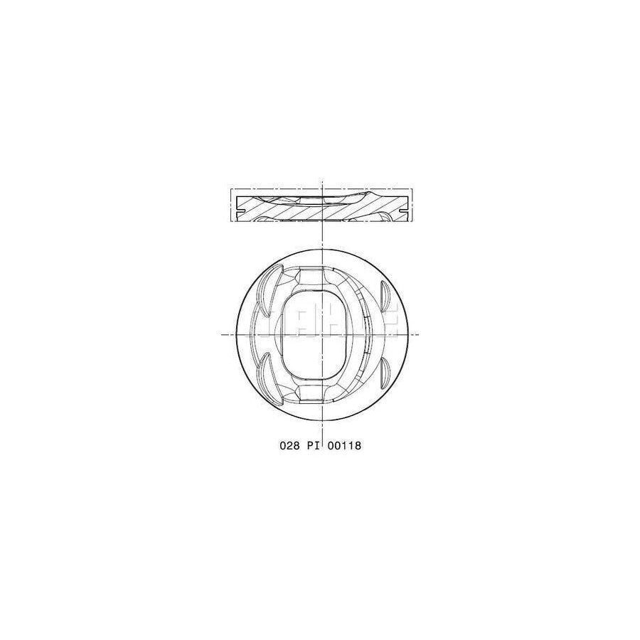 MAHLE ORIGINAL 028 PI 00118 000 Piston 76,51 mm, without cooling duct