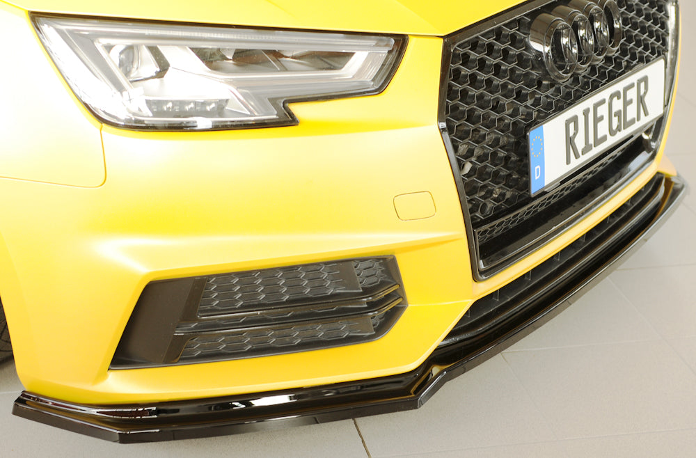 Rieger 00088226 Audi B9 F4 Front Splitter (A4 & S4) - Glossy Black