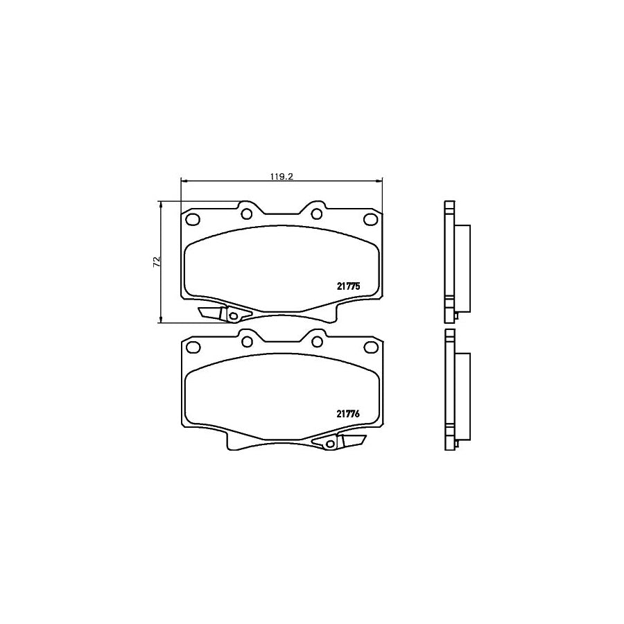 Hella 8DB 355 016 871 Brake Pad Set With Acoustic Wear Warning