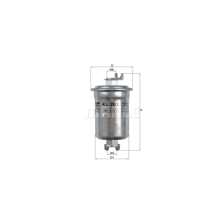 MAHLE ORIGINAL KL 203 Fuel filter In-Line Filter