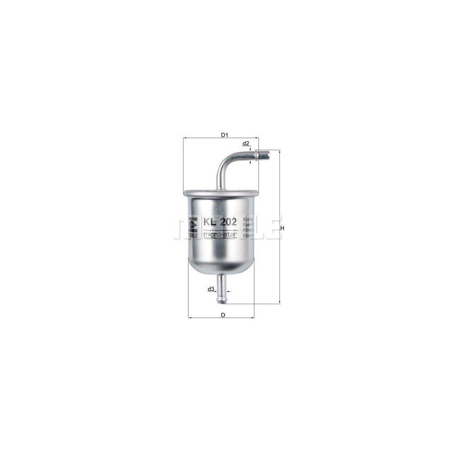 MAHLE ORIGINAL KL 202 Fuel filter In-Line Filter