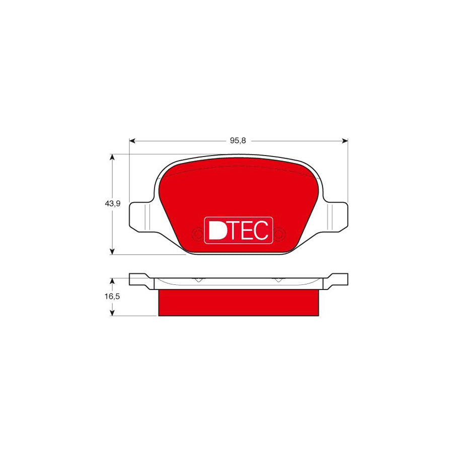 TRW Dtec Cotec Gdb1396Dte Brake Pad Set Not Prepared For Wear Indicator With Brake Caliper Screws With Accessories