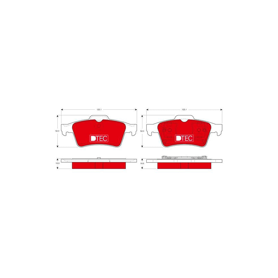 TRW Dtec Cotec Gdb1469Dte Brake Pad Set Not Prepared For Wear Indicator