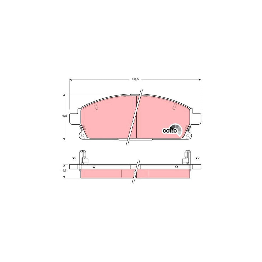 TRW Cotec Gdb3312 Brake Pad Set With Acoustic Wear Warning