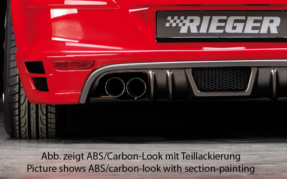 Rieger 00099319 Opel Astra H GTC Rear Diffuser for Twin Tailpipe Left & Right - Carbon-Look