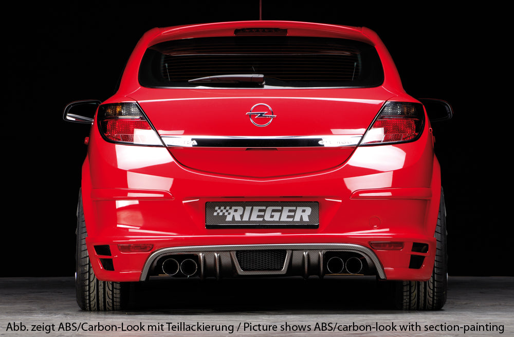 Rieger 00099319 Opel Astra H GTC Rear Diffuser for Twin Tailpipe Left & Right - Carbon-Look
