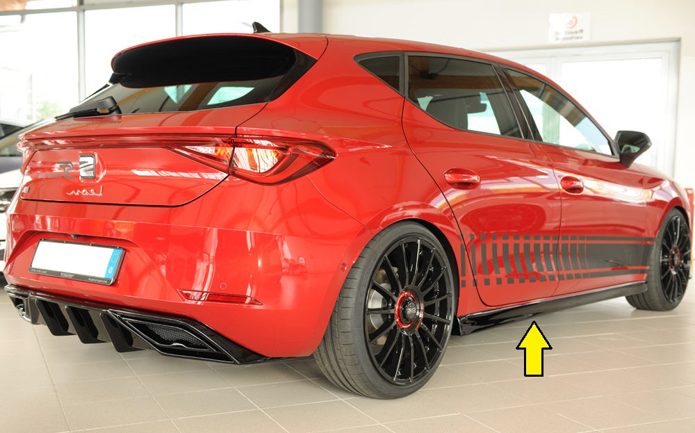 Rieger 00088224 Seat Leon KL Right Side Skirt - Glossy Black
