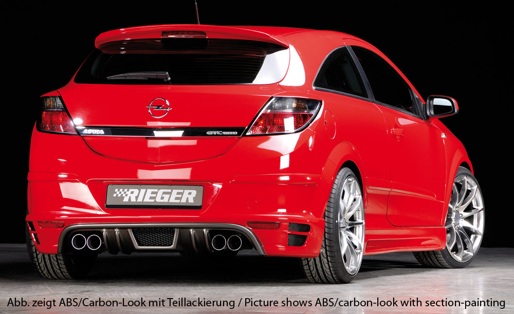 Rieger 00099319 Opel Astra H GTC Rear Diffuser for Twin Tailpipe Left & Right - Carbon-Look